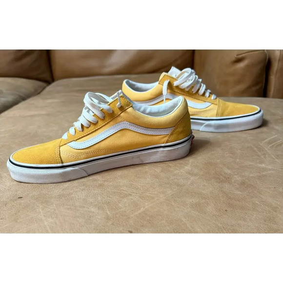 Vans Old Skool Classic Low Gray Suede Pro Skate Shoes Yellow Mens Size 10 - Picture 8 of 8